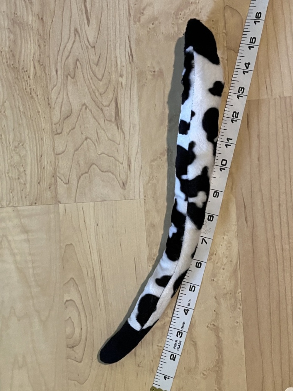 Pin-On Cow Tail | Black & White Plush Costume Accessory | Like New